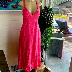 💕New Saltwater maxi dress Pink V-Neck size large New